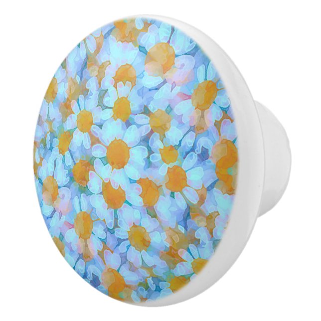 Daisies and Lace Ceramic Knob (Right)