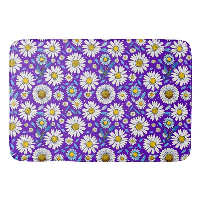 Daisies and Leaves Bath Mat (Front)