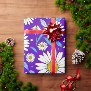 Daisies and Leaves Wrapping Paper