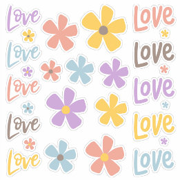 Daisies and Love Sticker Sheet