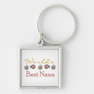 Daisies and Roses Best Nana Gifts Keychain