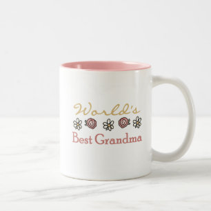 Daisies and Roses World Best Grandma Two-Tone Coffee Mug
