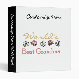 Daisies and Roses World's Best Grandma Gifts Binder