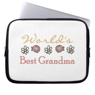 Daisies and Roses World's Best Grandma Gifts Laptop Sleeve