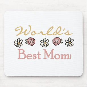 Daisies and Roses World's Best Mom Mouse Pad