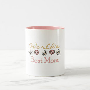 Daisies and Roses World's Best Mom Two-Tone Coffee Mug