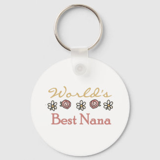 Daisies and Roses World's Best Nana Tshirts Keychain