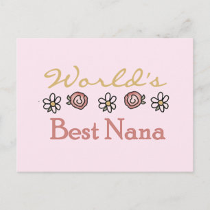 Daisies and Roses World's Best Nana Tshirts Postcard