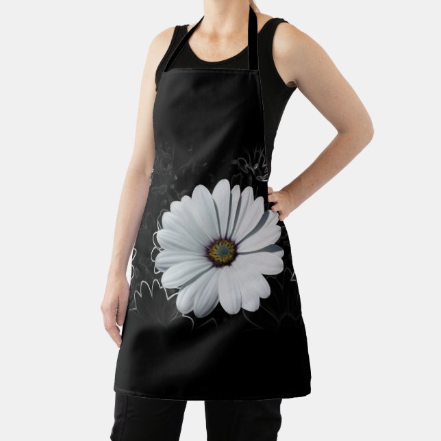 Daisies and shades of grey apron (Insitu)