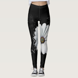 Daisies and shades of grey leggings