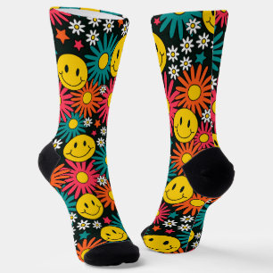 Daisies and Smileys Socks