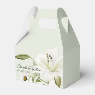 Daisies And White Lilies Light Green Background Fa Favor Box