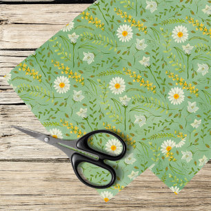 daisies and wildflowers tissue paper