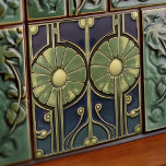 Daisies Art Deco Floral Wall Decor Art Nouveau Tile<br><div class="desc">Welcome to CreaTile! Here you will find handmade tile designs that I have personally crafted and vintage ceramic and porcelain clay tiles, whether stained or natural. I love to design tile and ceramic products, hoping to give you a way to transform your home into something you enjoy visiting again and...</div>