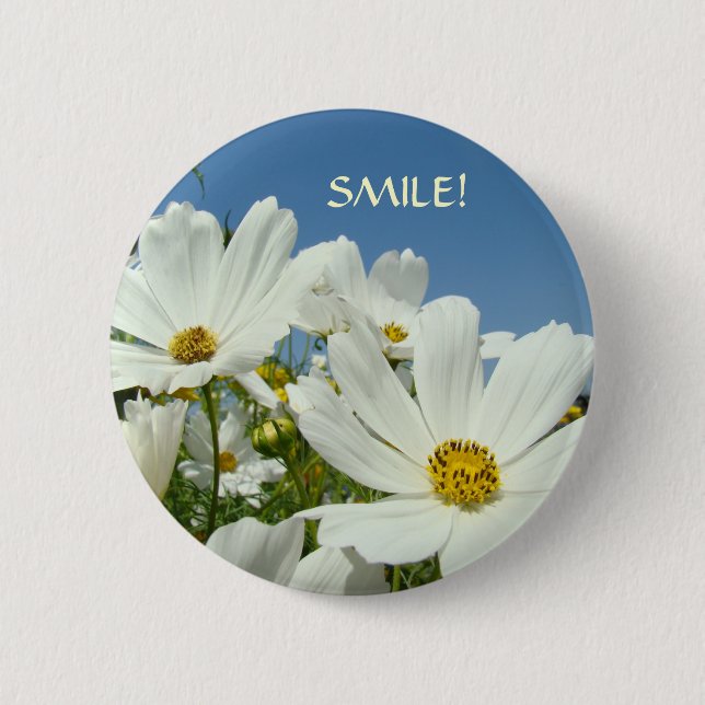 DAISIES Button SMILE! Button Valentine's Day gifts (Front)