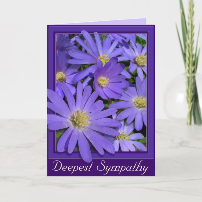 Daisies Card Blue Flowers Greeting Card Blank (Front)