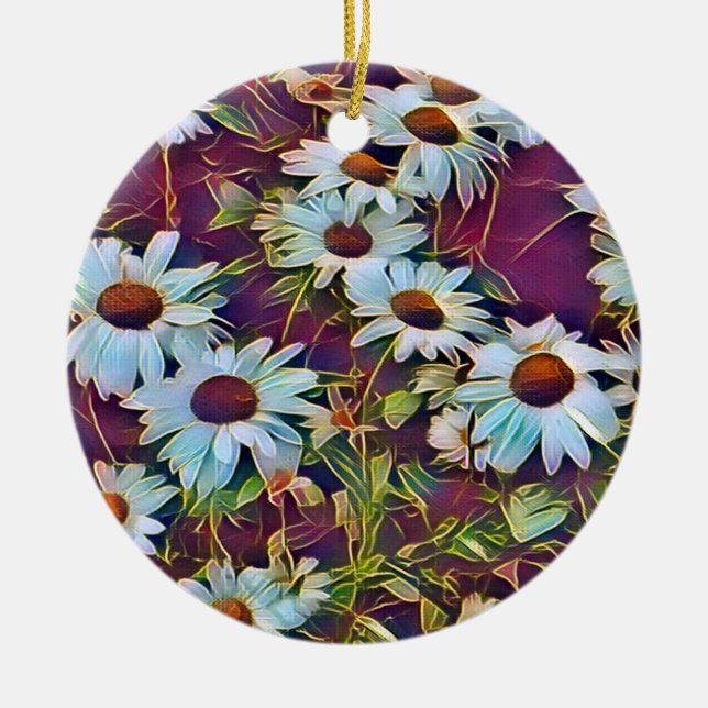 DAISIES    CERAMIC ORNAMENT (Front)