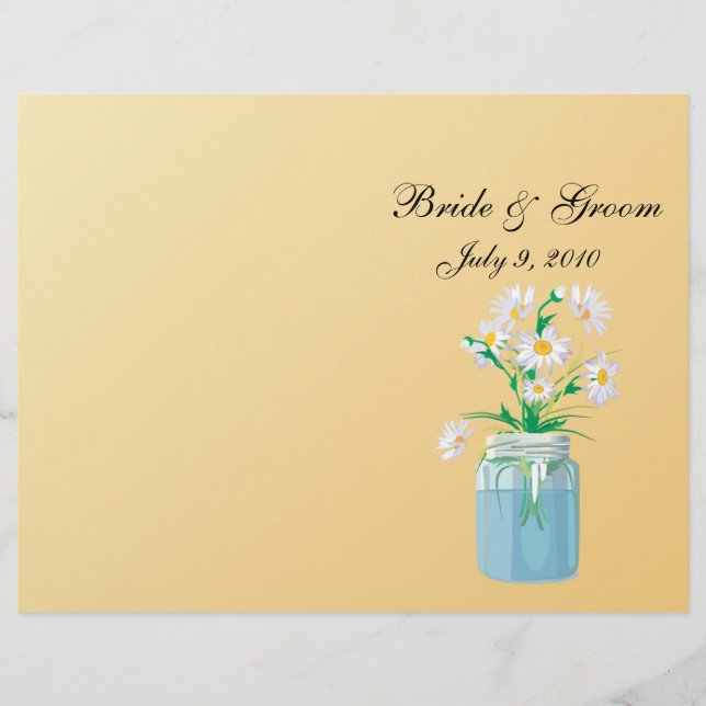 Daisies d'été Programme de mariage plié (Devant)