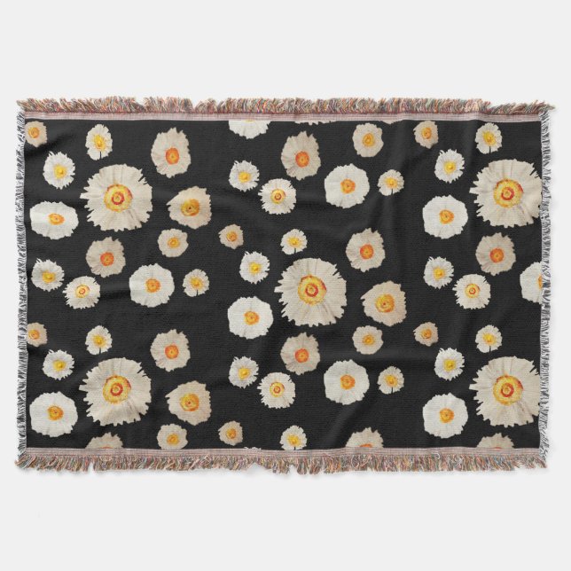 Daisies Drawing Thow Blanket (Front)