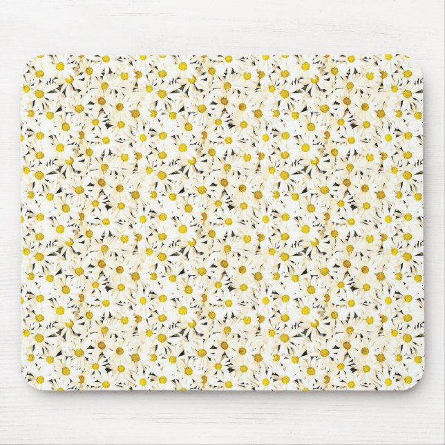 Daisies Elegant Modern Yellow White Template Mouse Pad (Front)