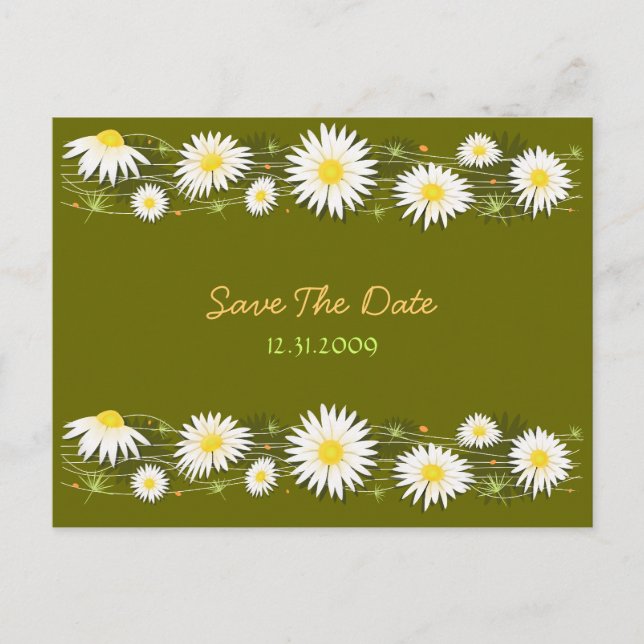 Daisies Enregistrer la carte de Faire-part Mariage (Devant)