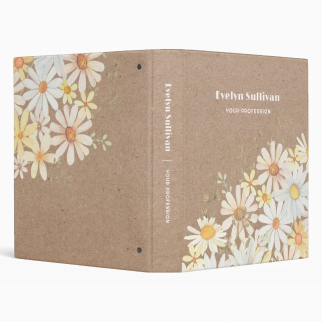 Daisies faux kraft paper binder (Background)