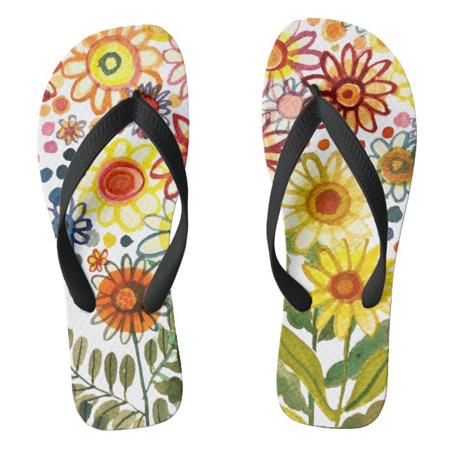 Daisies Flip Flops (Footbed)