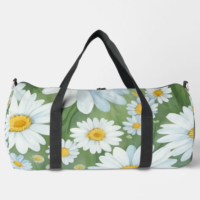 Daisies Floral Pattern Duffle Bag (Front)