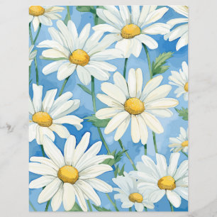 Daisies Floral Scrapbooking Paper