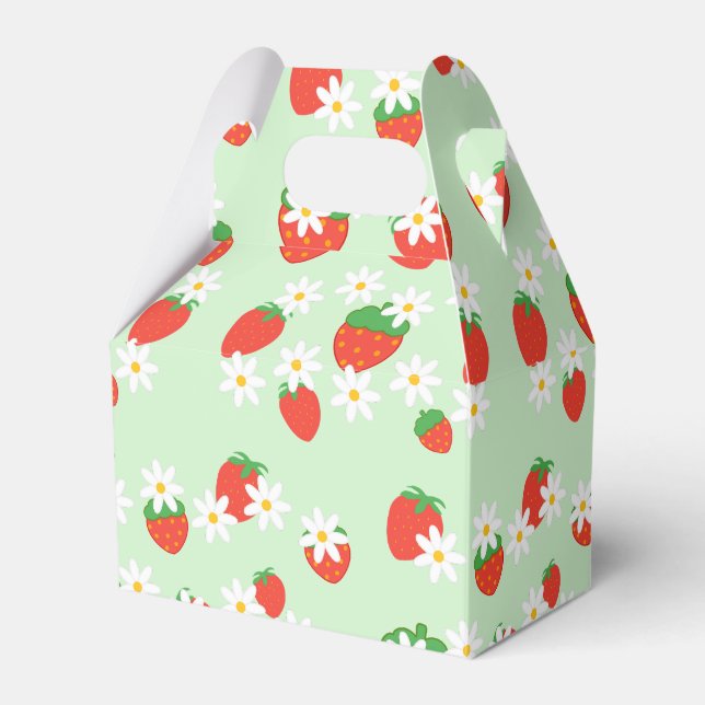 Daisies Flower Floral strawberry Pattern Xmas  Favor Box (Front Side)