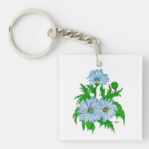 Daisies flowers keychain