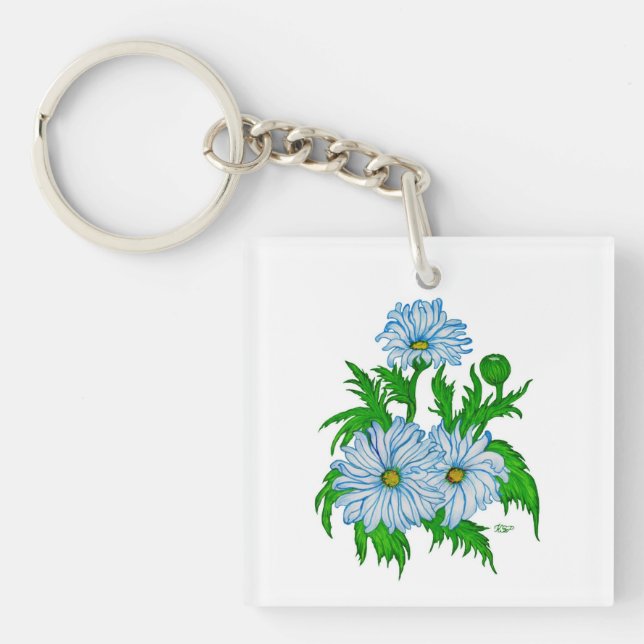 Daisies flowers keychain (Front)