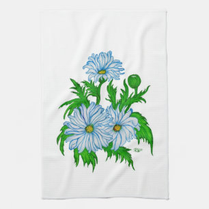 Daisies flowers kitchen towel