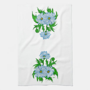 Daisies flowers kitchen towel