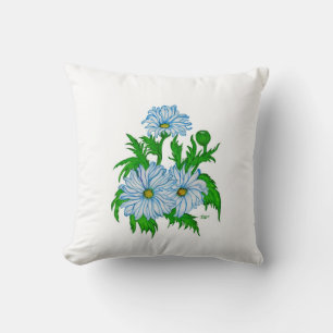 Daisies flowers throw pillow