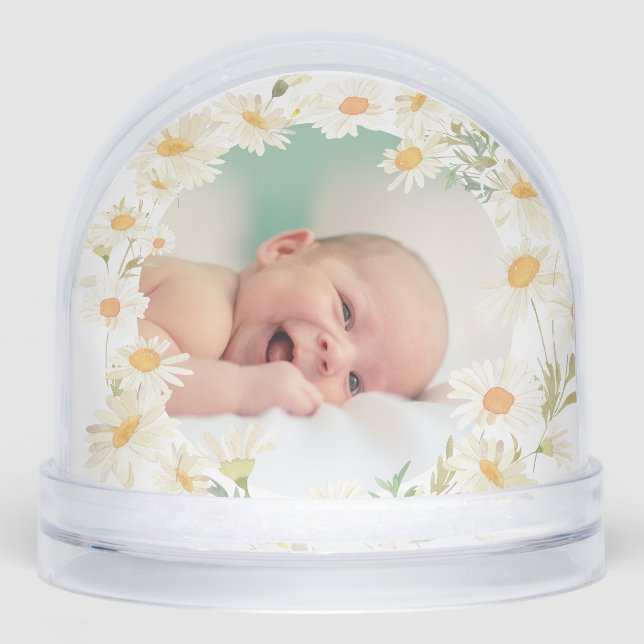 daisies frame Baptism thank you  Snowglobe (Front)