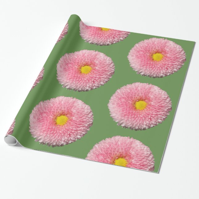 Daisies Glossy Wrapping Paper, 30 in x 6 ft Wrapping Paper (Unrolled)