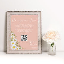 Daisies Honeymoon Fund QR Code Sign