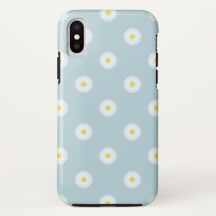 Daisies Illustrative Pattern on Pale Blue Case-Mate iPhone Case