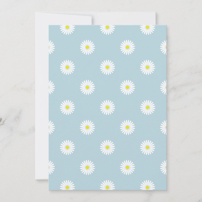 Daisies Illustrative Pattern on Pale Blue Invitation (Front)