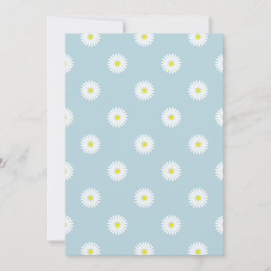 Daisies Illustrative Pattern on Pale Blue Invitation