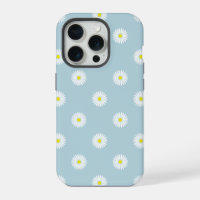 Daisies Illustrative Pattern on Pale Blue
