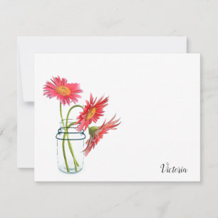 Daisies in a Mason Jar Personalized Note Cards