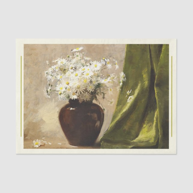 Daisies in a vase, Paul Fisher Decoupage Tissue Paper (Front)