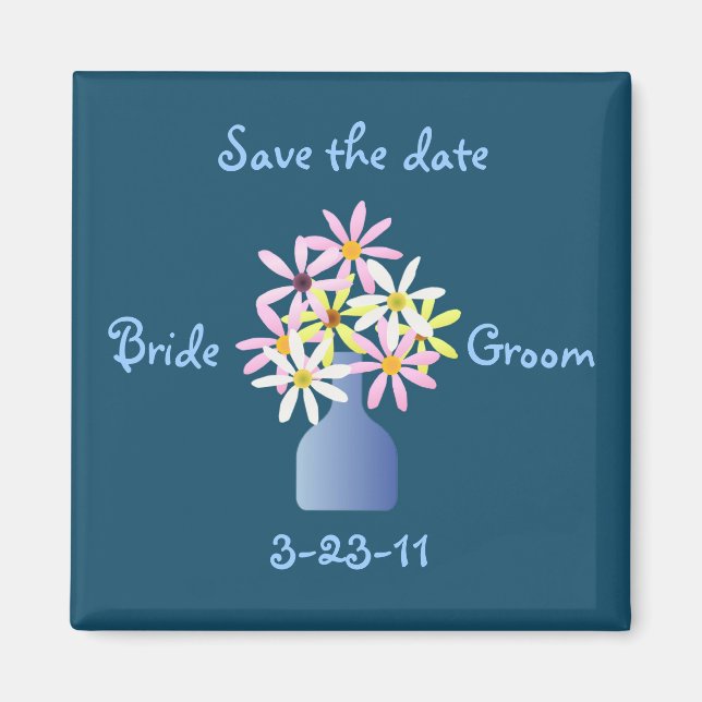 Daisies in a Vase Save the Date Magnet (Front)