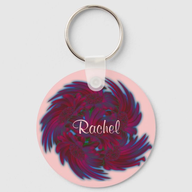 Daisies in a Whirlwind Keychain (Front)