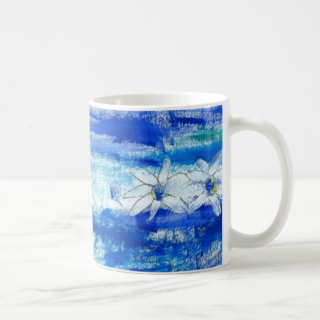 Daisies in Blue and White Coffee Mug (Right)