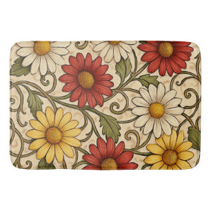 Daisies in Fall Bath Mat