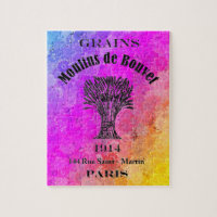 Daisies in Rainbow Colours & French Grain Sack Ad
