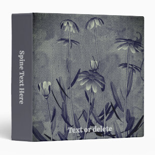 Daisies In Silver Grey Floral Art Personalized Binder